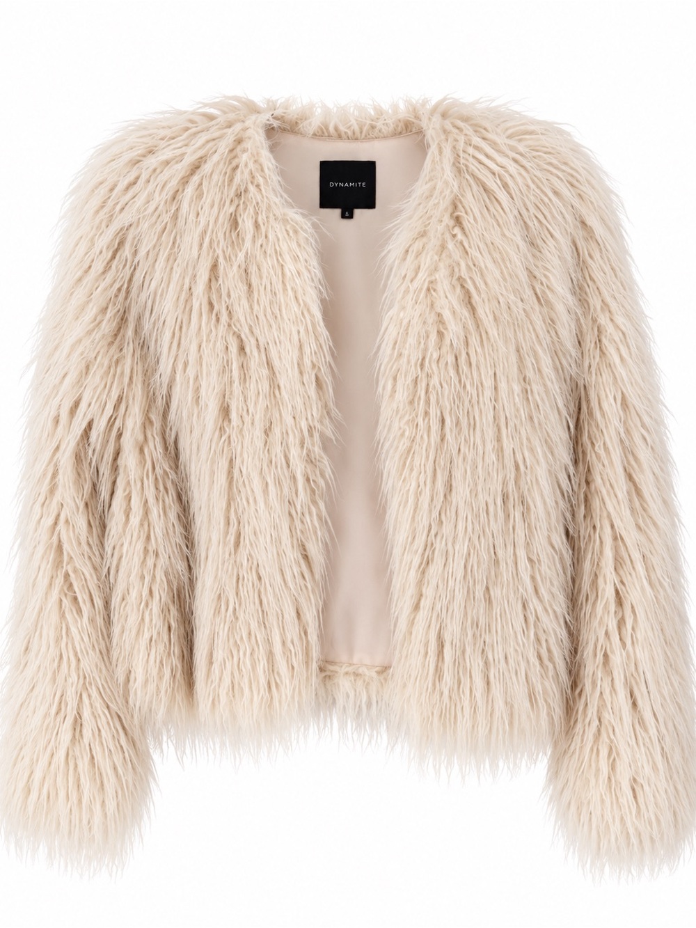 Dynamite Cream Faux-Fur Jacket XXS